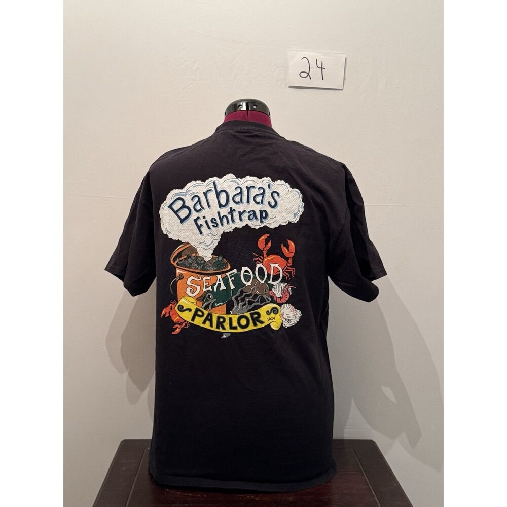 Barbara’s Fishtrap Seafood Parlor Princeton By The Sea CA T Shirt Mens Large